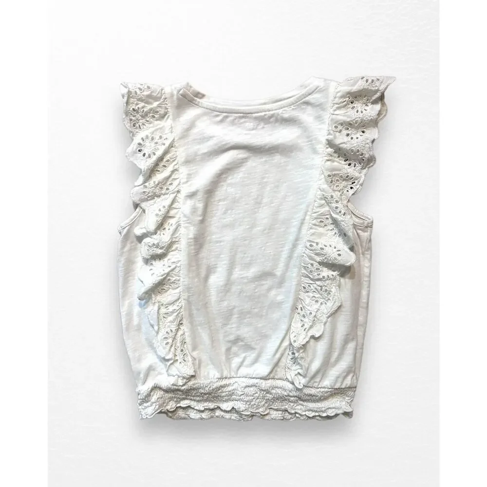 Gap Eyelet Flutter Shirt, Size 14